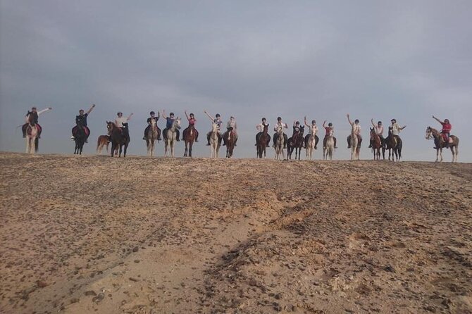 2 hours Horse Riding on The Sea and Desert- Hurghada - Crossing the road and reaching the Red Sea