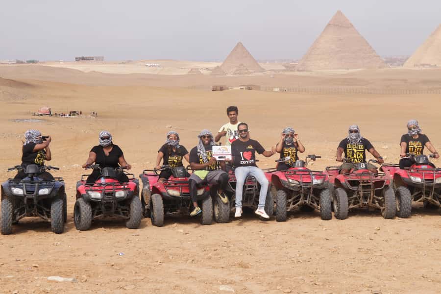 Cairo: Giza Pyramids Tour with Quad Bike Safari & Camel Ride - One hour on a quad bike in the desert