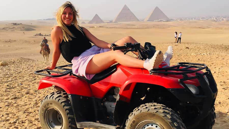 Cairo: Private Quad Bike Desert Tour with Pyramids & Sunset - Getting started on the quad bike