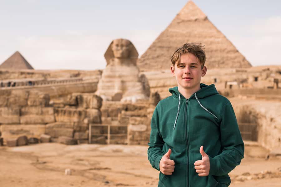 Cairo: Private Tour to Giza Pyramids with Camel Ride & Lunch - The Great Sphinx and its watchful expression