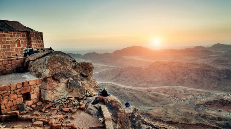 From Sharm: Mount Moses Trekking, Sunrise & Monastery Visit - Sunrise above the Sinai mountains