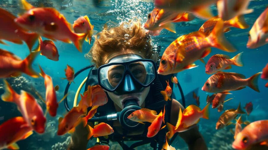 From Sharm: Ras Muhammed & White Island By Boat & intro Dive - The Introductory Scuba Session for Beginners