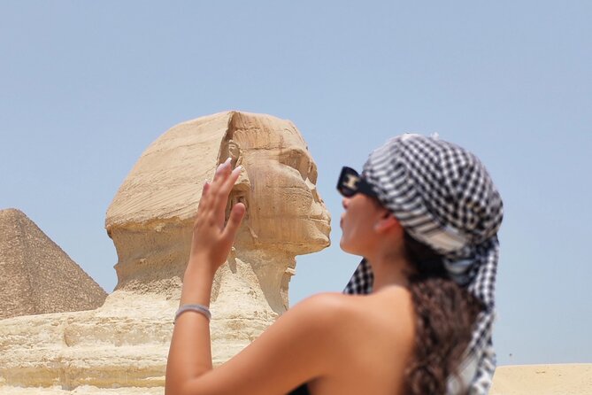 Giza pyramids all inclusive lunch, fees,camel&inside 3rd pyramid - Meeting the Sphinx after the pyramid views
