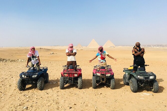 Giza Pyramids, Camel ride and Shopping with ATV Quad bike - Khafre and the surviving cap