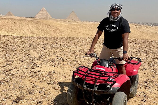 Giza Pyramids, Camel ride and Shopping with ATV Quad bike - Two hours around the Giza Pyramids