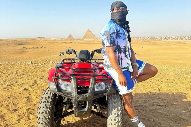 Giza Pyramids, Camel ride, Shopping with ATV Quad bike - Khafre’s Pyramid and its higher position