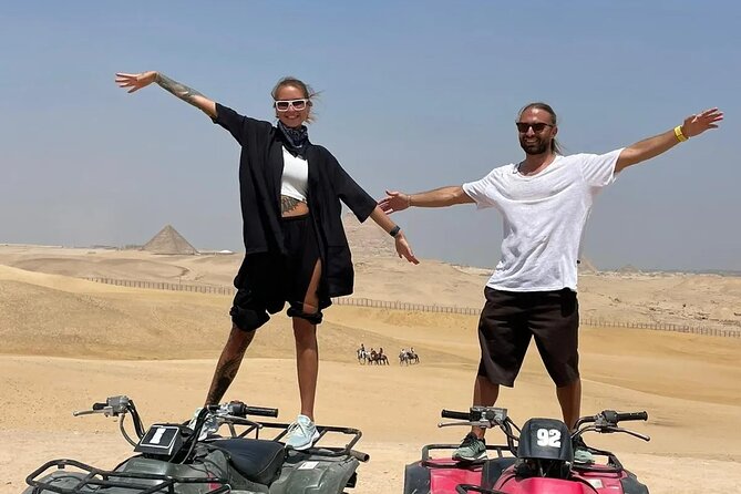 Giza Pyramids private tour, ATV bike, Lunch, Camel ride, shopping - Camel riding and the panoramic photo stop