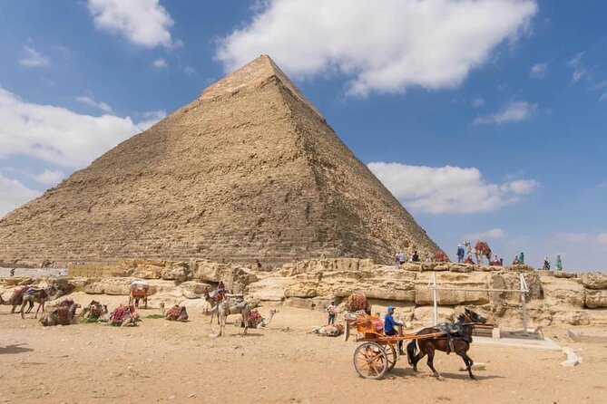 Giza Pyramids,Sphinx,Camel Ride,ATV Bike,Shopping, Dinner cruiseI - Starting at the Pyramids of Giza