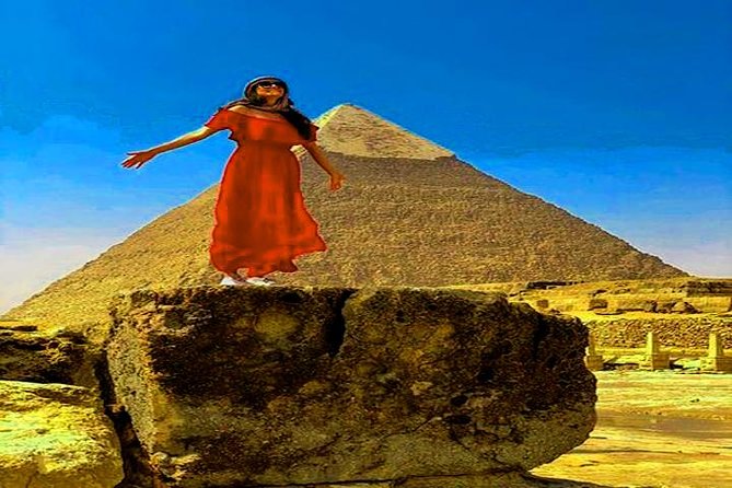 Giza pyramids,Sphinx Sakkara,Dahshuh,Memphis,Camel - Memphis and the giant statue at Mit Rahina