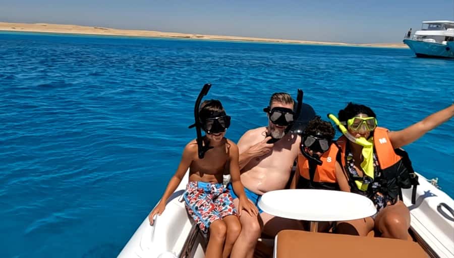Hurghada: 3-Island Speedboat, Dolphin Watching & Snorkeling - Orange Bay, the popular beach stop