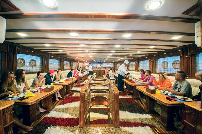 Hurghada: Elite VIP Cruise with Seafood and BBQ Buffet Lunch - Settling onto the four-deck boat