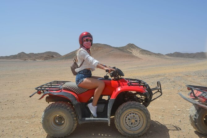 Hurghada safari 3 Hour Quad &Camel Ride Bedouin Village Visit - Getting started at the safari garage