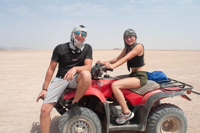 Hurghada safari 3 Hour Quad &Camel Ride Bedouin Village Visit - Two hours of quad biking across sandy ground