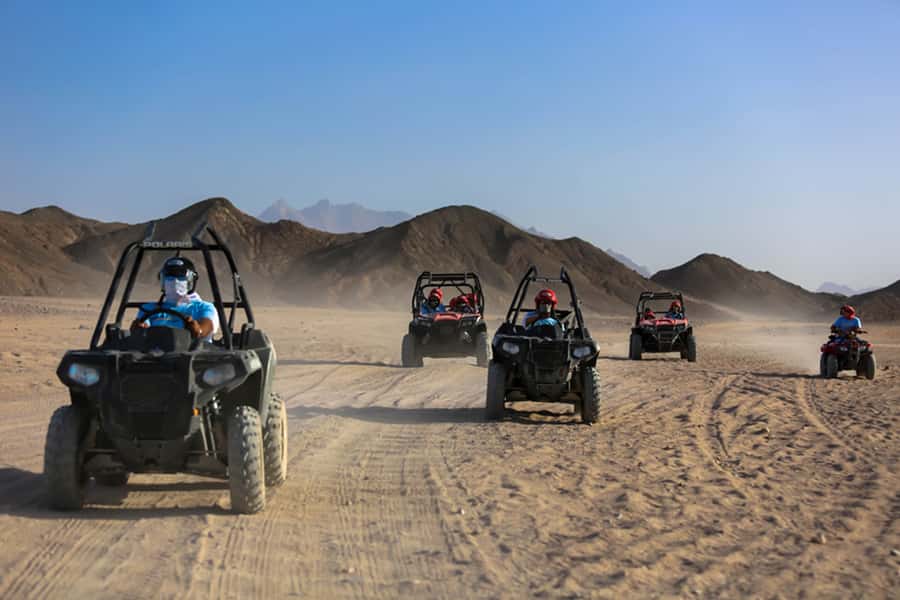 Hurghada: Sunset Desert Safari by Dune Buggy - Getting ready at the off-road base