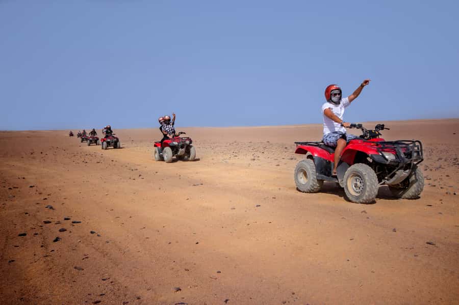 Hurghada: Sunset Quad Bike, Camel w/ Opt Stargazing and BBQ - Riding through dunes, valleys, and Red Sea views