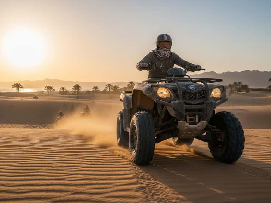 Makadi Bay: Sunrise Quad & Traditional Oriental Breakfast - Safety checks before the sand ride