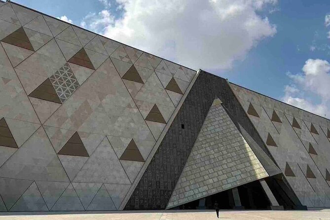 Private Journey :Grand Egyptian Museum & Giza Pyramids - Standing before the three pyramids