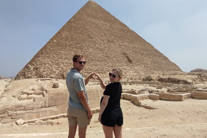 Private Tour To The Great Pyramids and Sphinx with lunch - Camel photos at the Sahara viewpoint
