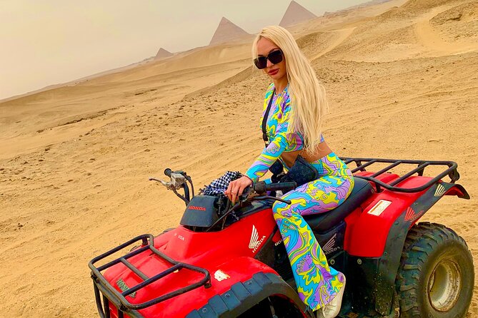 Quad Bike ATV Tours in Desert of Giza Pyramids with Egyptian Tea - Photo stops with the pyramids behind you