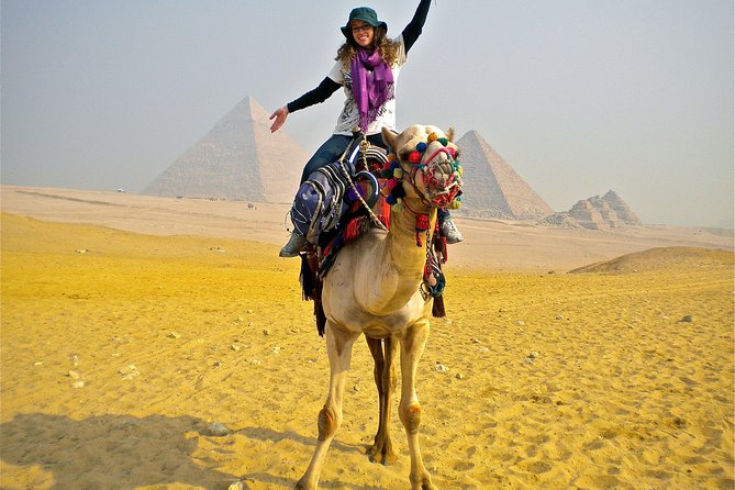 VIP Private Tour Giza Pyramids Sphinx ,Camel,Inside Pyramid - Seeing the three pyramids at Giza